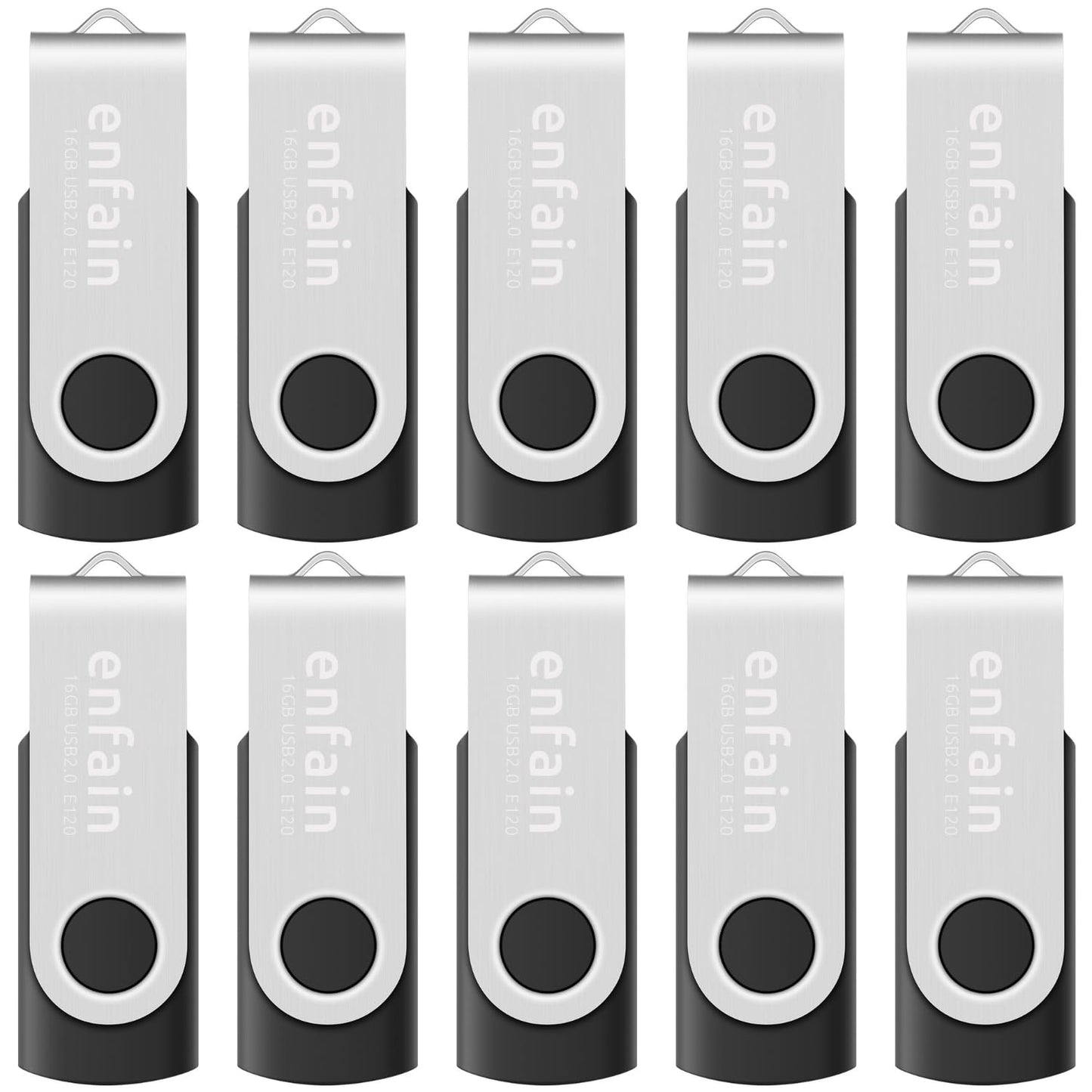 Enfain 16GB USB 2.0 Flash Drive 5000626 USB 2.0 Compact Portable Black