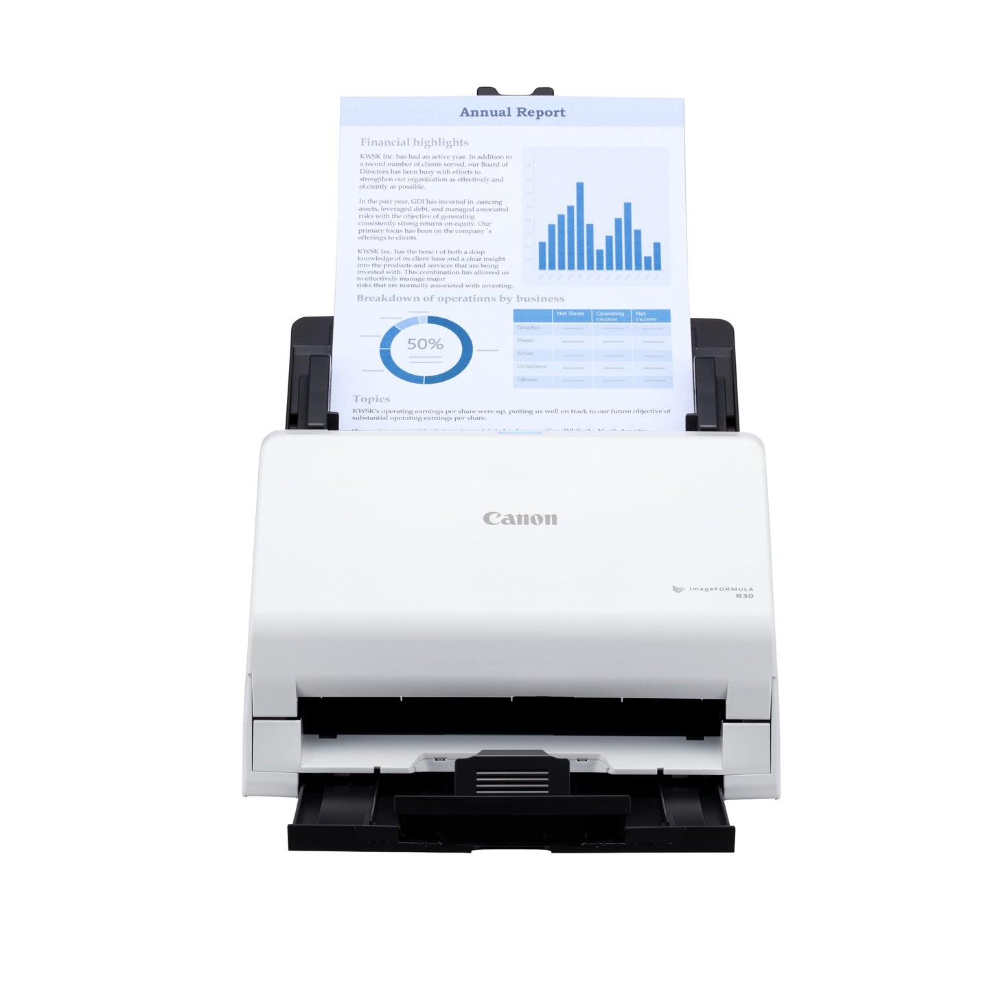 Canon imageFORMULA R30 Document Scanner USB 600 dpi 10W 24 Bits ADF
