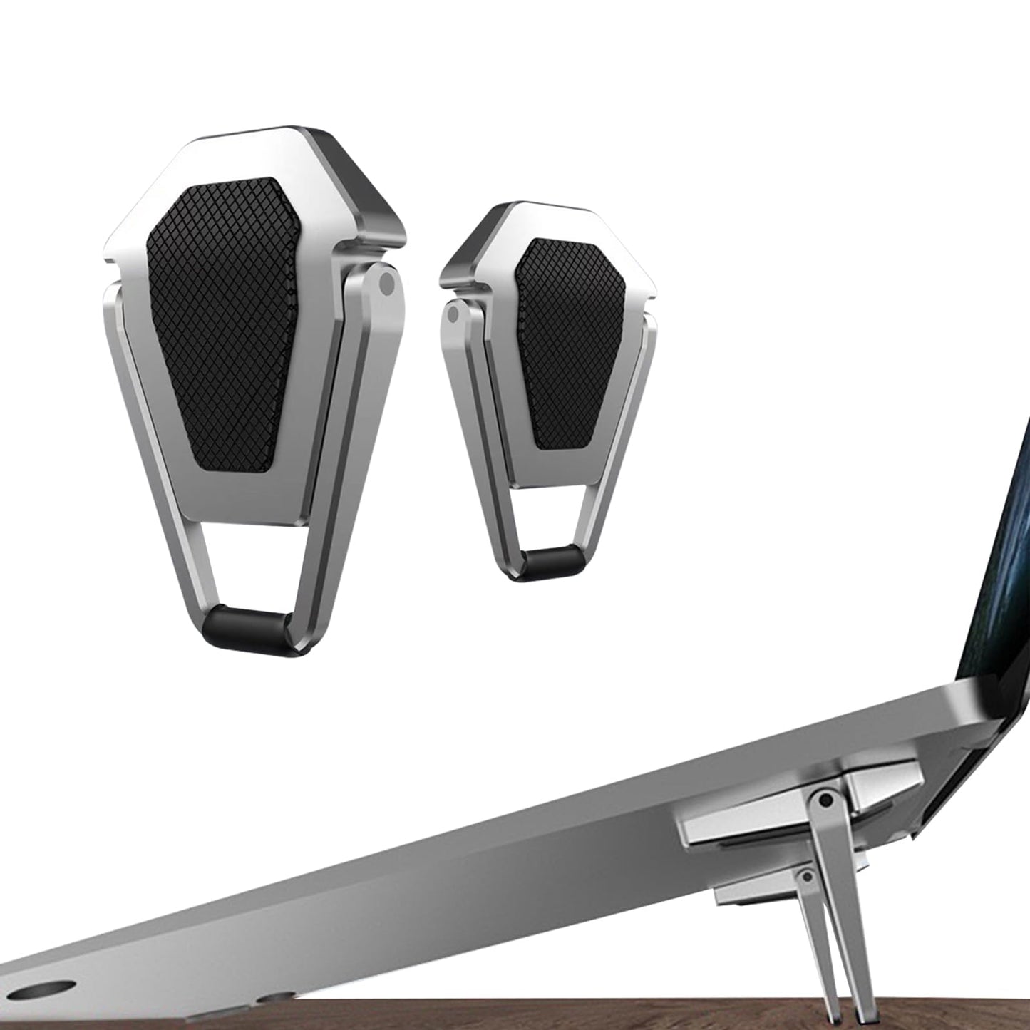 ELE DEPI 2 Pack Portable Laptop Stand DP-001 Silver Adjustable Foldable Zinc Alloy