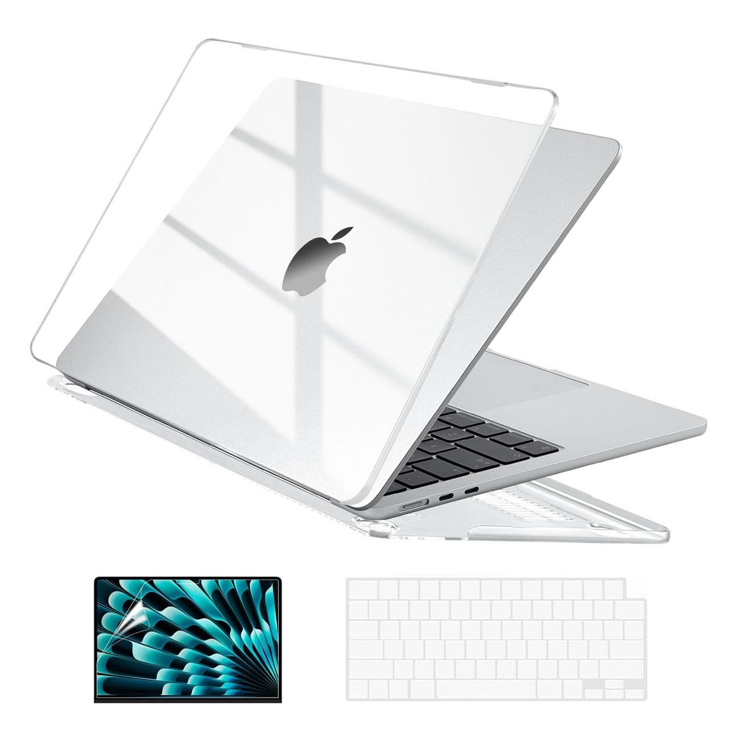 EooCoo MacBook Air 15 A3448 A3241 A3114 A2941 Laptop Case Crystal Clear