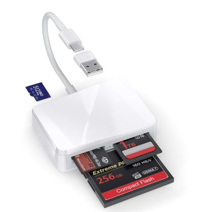 RRSITIAU 4 in 1 CF/SD/MS/TF Card Reader USB C Adapter XC4M