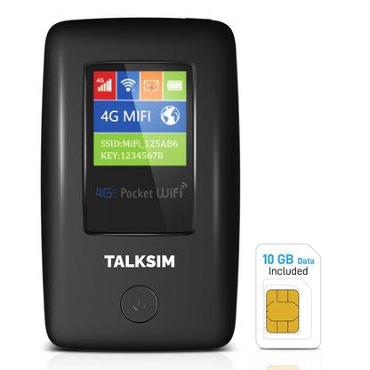 TALKSIM 10GB Data Model MF67 Cellular 4G LTE Portable Wi-Fi Hotspot