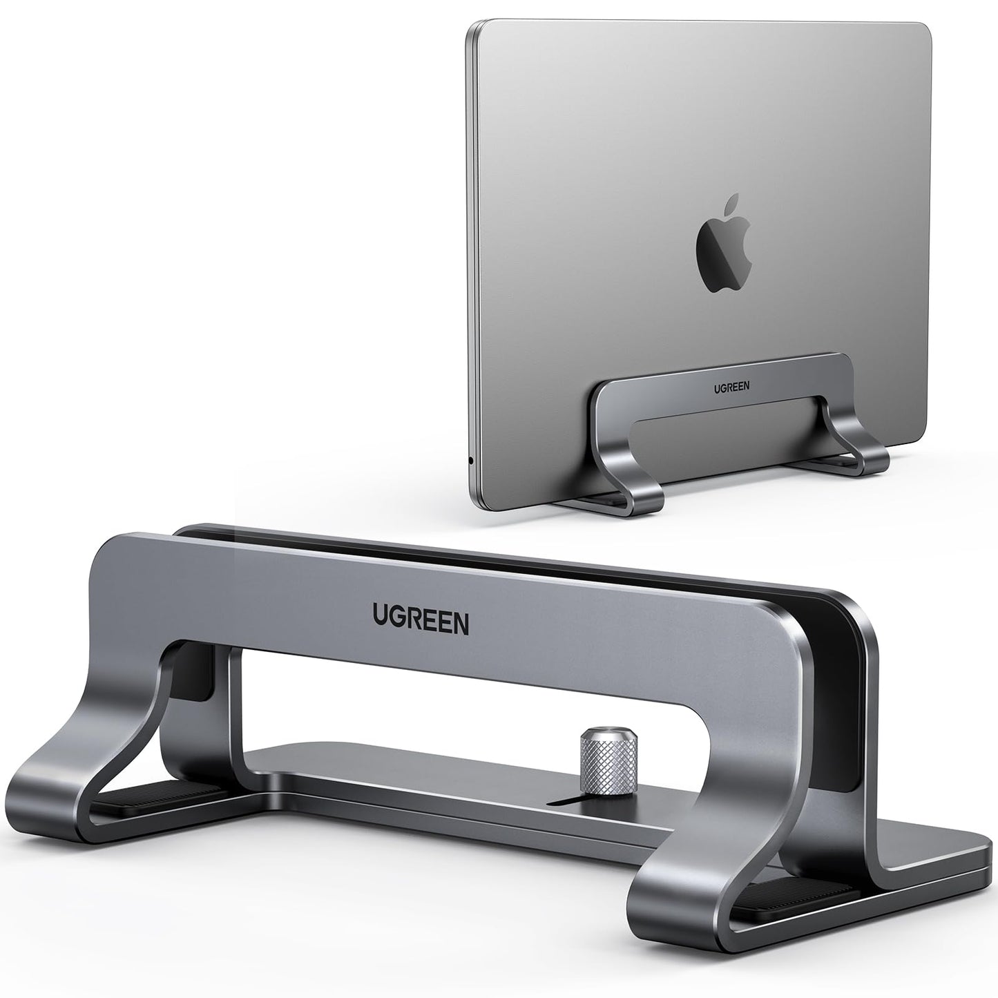 UGREEN 1 Unit Vertical Laptop Stand Model 20471 Aluminum Adjustable Tabletop Silver Gray