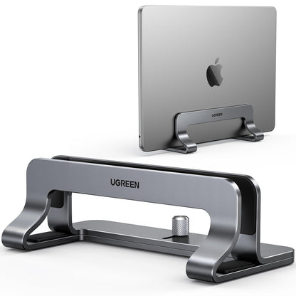 UGREEN 1 Unit Vertical Laptop Stand Model 20471 Aluminum Adjustable Tabletop Silver Gray