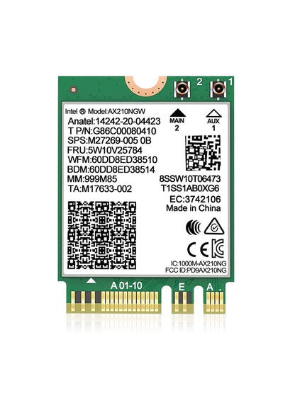 NICGIGA 802.11ax WiFi 6E Wireless Network Card AX210 M.2 NGFF Bluetooth 5.3 Max 5400Mbps Compatible with Windows 10/11