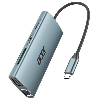 Acer 4K USB C Hub ODK390 4K HDMI 5Gbps Aluminum 9-Port USB Adapter