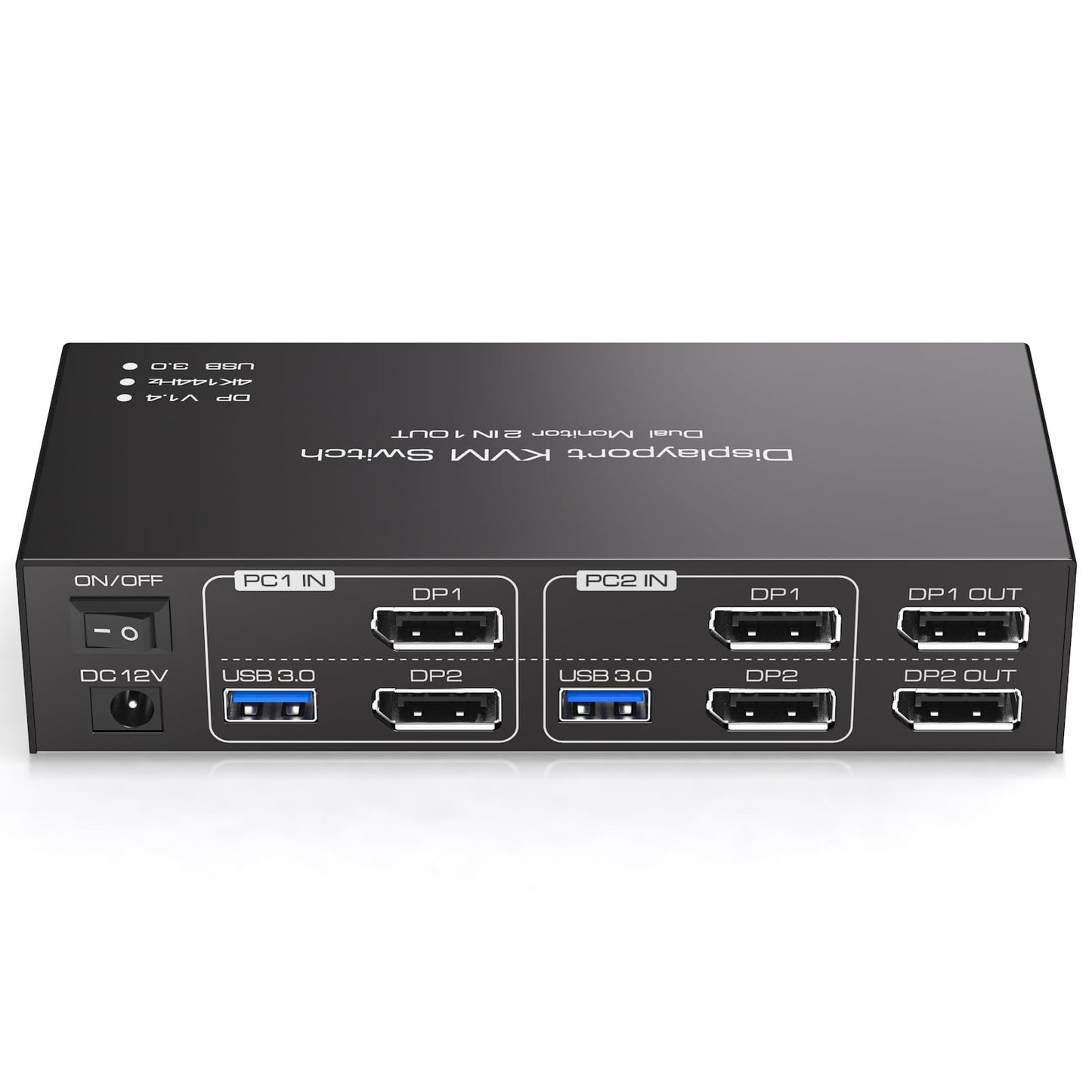 TJCXELE KVM Switch 2 Computers 2 Monitors 4K@144Hz USB 3.0