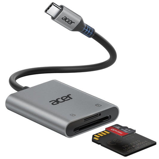 Acer ODK4G0 SD Card Reader USB 3.0 Type C Dual Slot Compatible with SD/microSD Cards