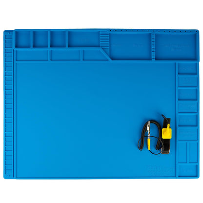 Kaisi 16.93" x 21.65" KS-330-BL 1-Channel LCD Heat Resistant Work Mat