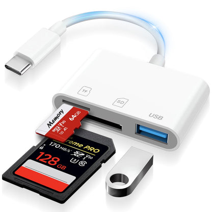 Denlane USB Type C SD Card Reader Dual Slot High Speed Transfer