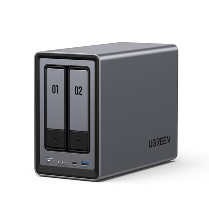 UGREEN 2-Bay NAS DXP2800 64TB Network Attached Storage, SATA, Dust Resistant, USB Connectivity, Desktop & Laptop Compatible