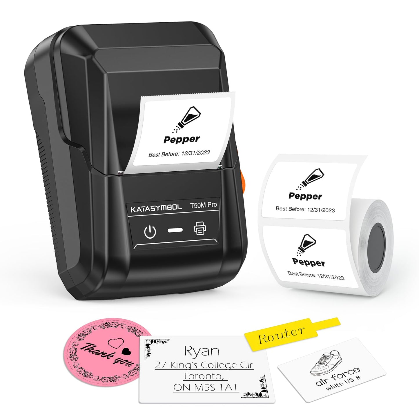 SUPVAN 1-5/8'' x 1-3/16'' T50M Pro Monochrome Thermal Printer, 203 DPI, Thermal Technology, Label Printer
