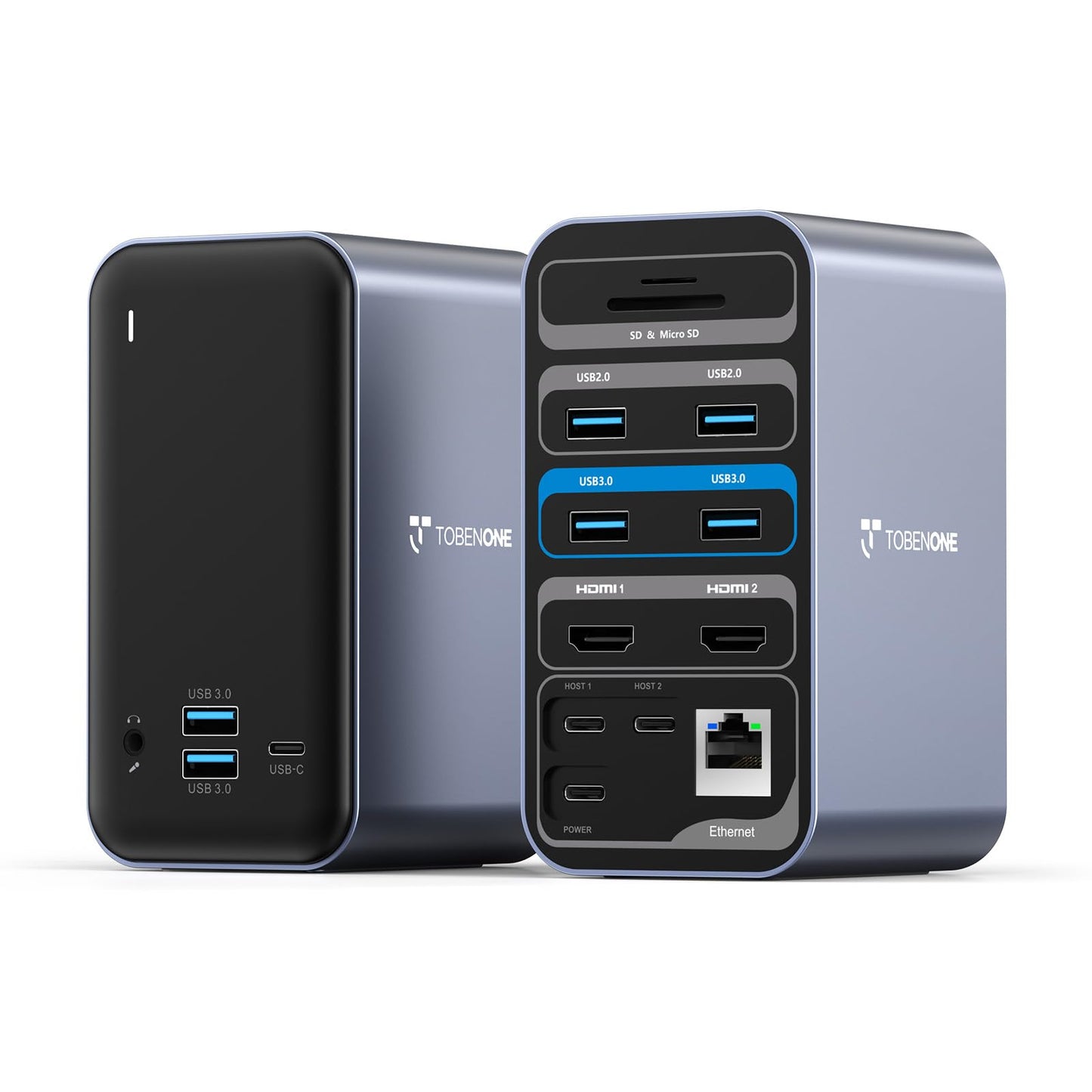 TobenONE 16-in-2 MacBook Docking Station Dual 4K@60Hz HDMI USB C