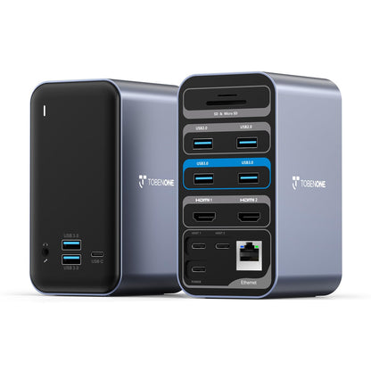 TobenONE 16-in-2 MacBook Docking Station Dual 4K@60Hz HDMI USB C