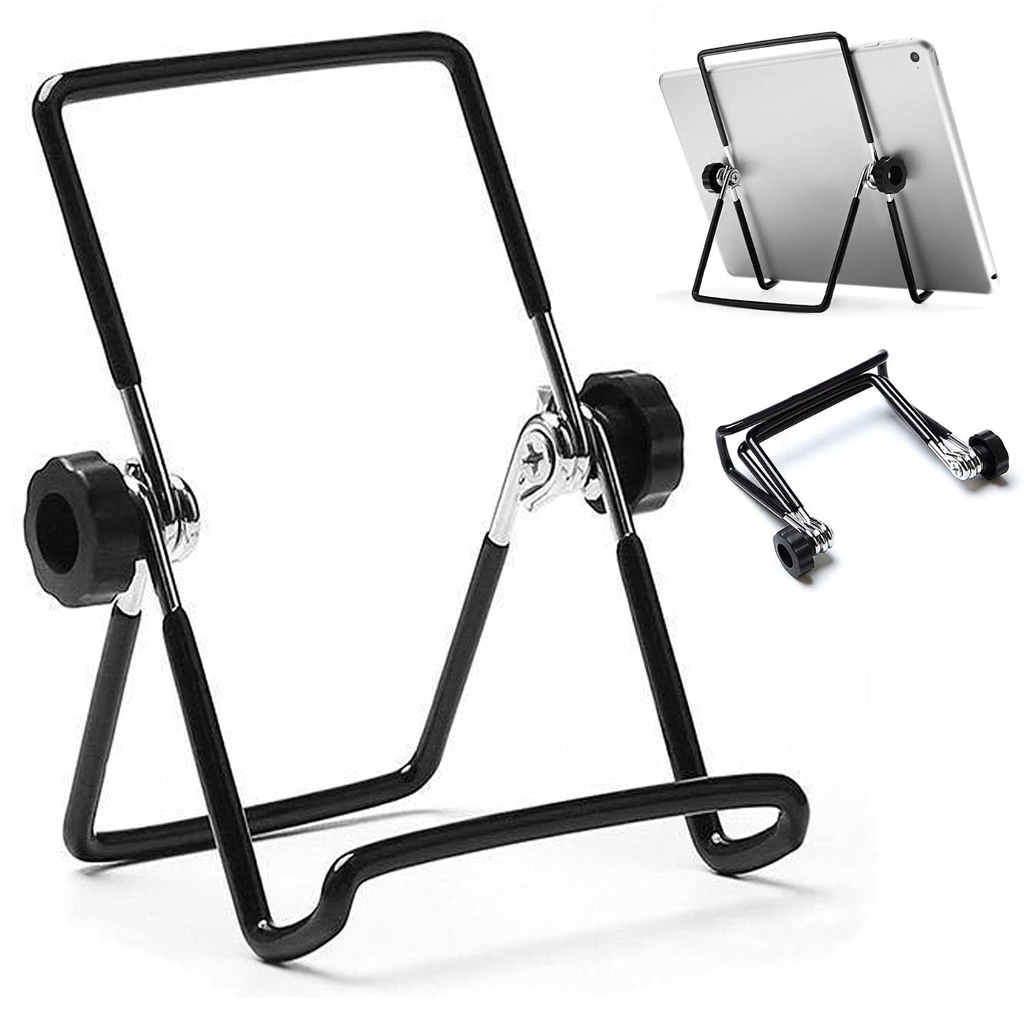 VOVIGGOL Foldable Tripod Tablet Holder, Compatible with 5.5-12.9" Devices, Adjustable Non-Slip Metal Cradle