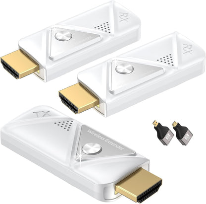 KVZOO Wireless HDMI Transmitter and 2 Receivers DT257W-H 1080P Compatible HDMI 5.1 Surround 2.4G+5G WLAN