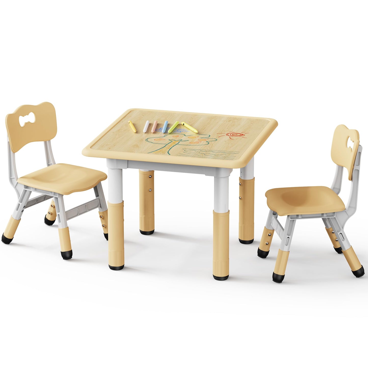 Brelley 23.6 x 23.6 inches BY-05 Kids Table and Chairs Set