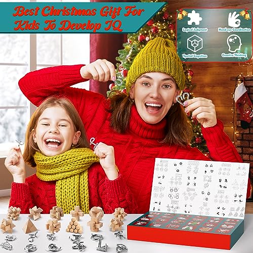 vewicokop Advent Calendar 2023 12 Pcs 3D Metal and Wooden Puzzles