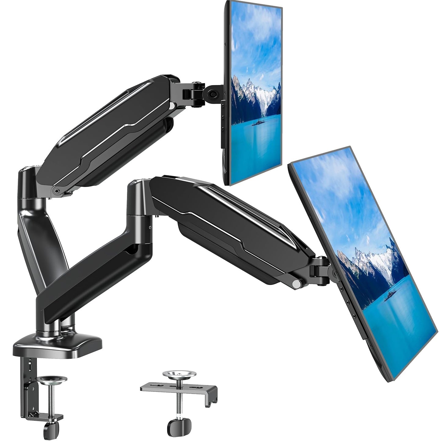 MOUNT PRO Dual Monitor Mount 13-32 Inches Tabletop Mount Articulating with Full Motion Arm