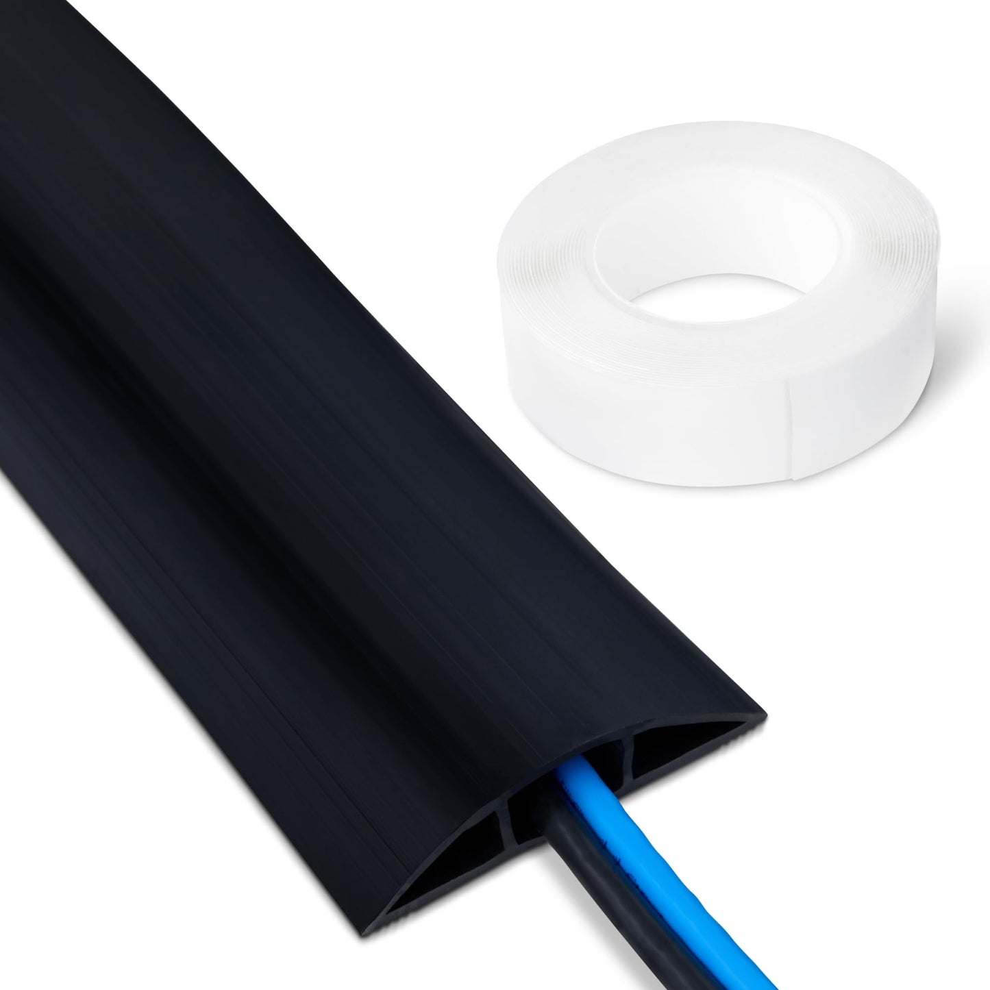 Amazon Basics 6ft NKK-004B Floor Cord Cover, 2.6in Diameter, Black