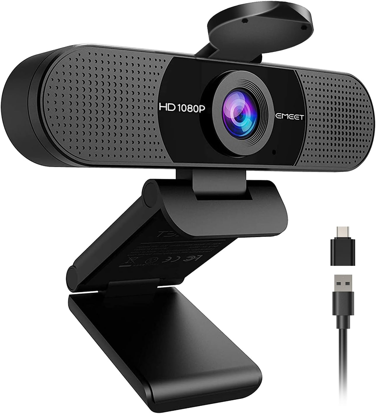 EMEET C960 1080P Webcam with Dual Microphones, USB Connectivity, Ultra Compact Design, Black