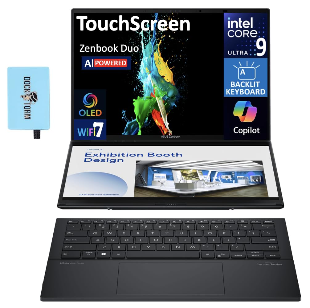ASUS Zenbook Duo B0FRVTXF33 1920x1200 Touchscreen OLED Convertible Laptop