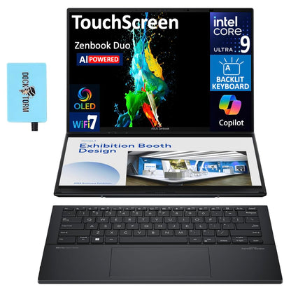 ASUS Zenbook Duo B0FRVTXF33 1920x1200 Touchscreen OLED Convertible Laptop