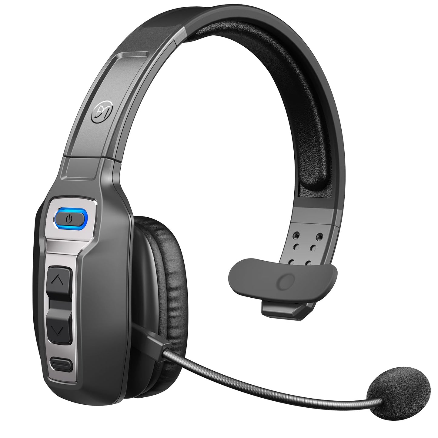 BRAMMAR BM202 Black Trucker Bluetooth Headset Wireless, Bluetooth Version 5.2, Dynamic Driver, 15m Range, 65 Hours Battery Life