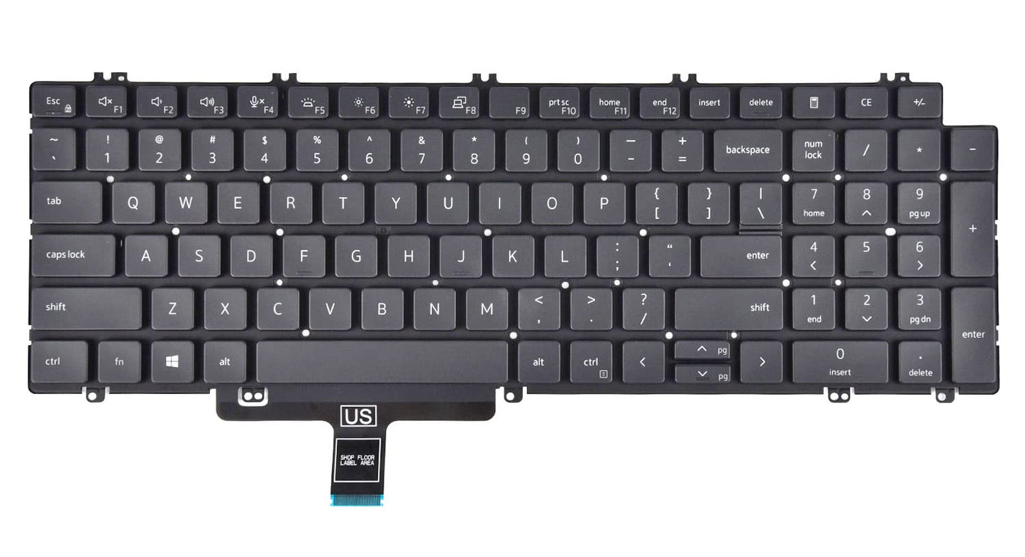 KBRPARTS Replacement Keyboard Black Backlit QWERTY Layout for Dell Latitude 5520 5530 5540 5521 5531, Precision 3560 3570 3580 3561 3571 3581, Precision 7670 7680 7770 7780