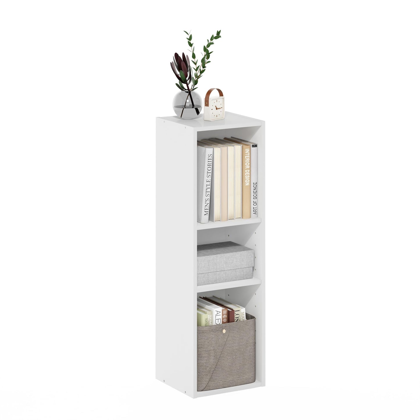 Furinno Fulda 3-Tier Bookcase Model Number 22287 Dimensions 9.29 x 9.84 x 31.5 inches Weight Capacity 80 Pounds