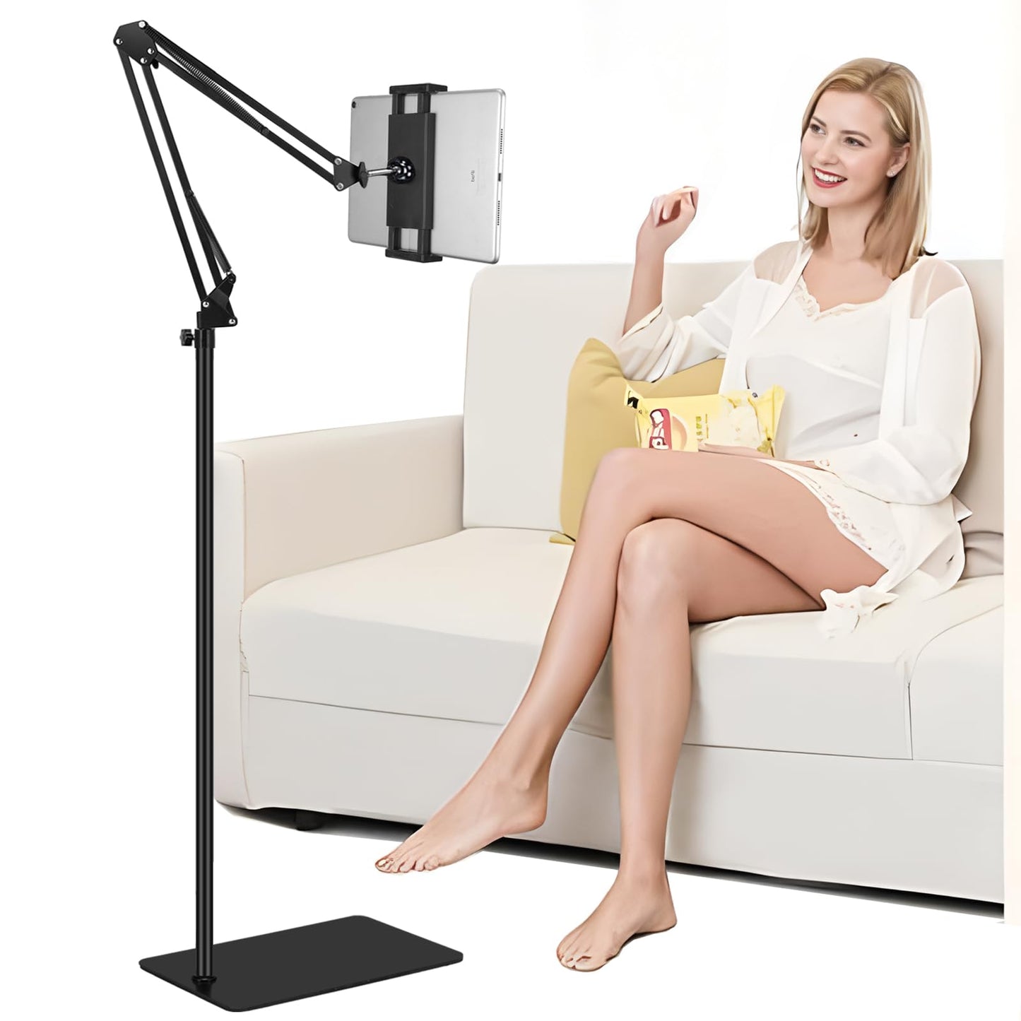 SAMHOUSING Tablet Floor Stand SAM-01 Adjustable Clip Holder for Tablets and Phones