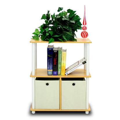 Furinno 3-Tier 99152BE/WH/IV Multipurpose Storage Rack Shelving Unit Beech Finish