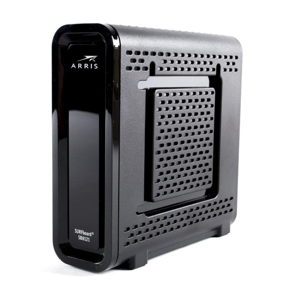 ARRIS 6.4" x 2" x 8.7" SB6121 Cable Modem, Wired, 4 Ports, 172 Mbps Down, 132 Mbps Up