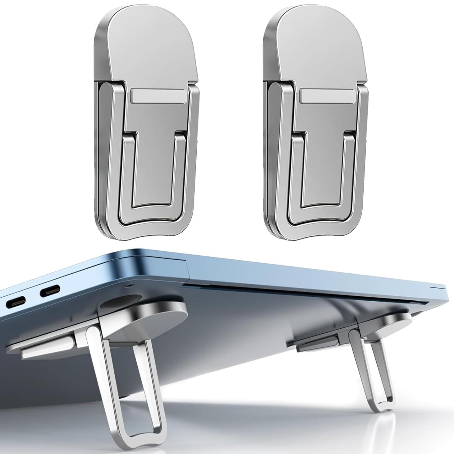Portable Adjustable Laptop Stand Foldable Design Heat Sink Silver