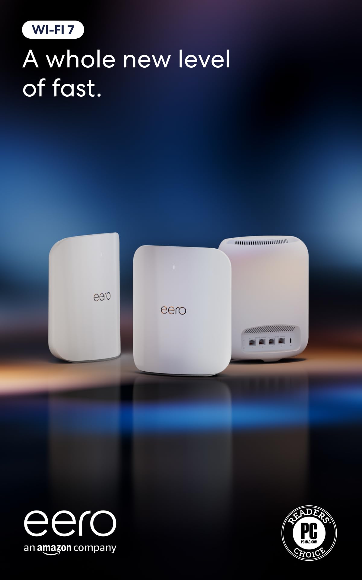 Amazon eero Max 7 Mesh Wi-Fi System 3-Pack - Coverage Up to 7500 sq. ft, Supports Up to 10 Gbps, Connects 750+ Devices