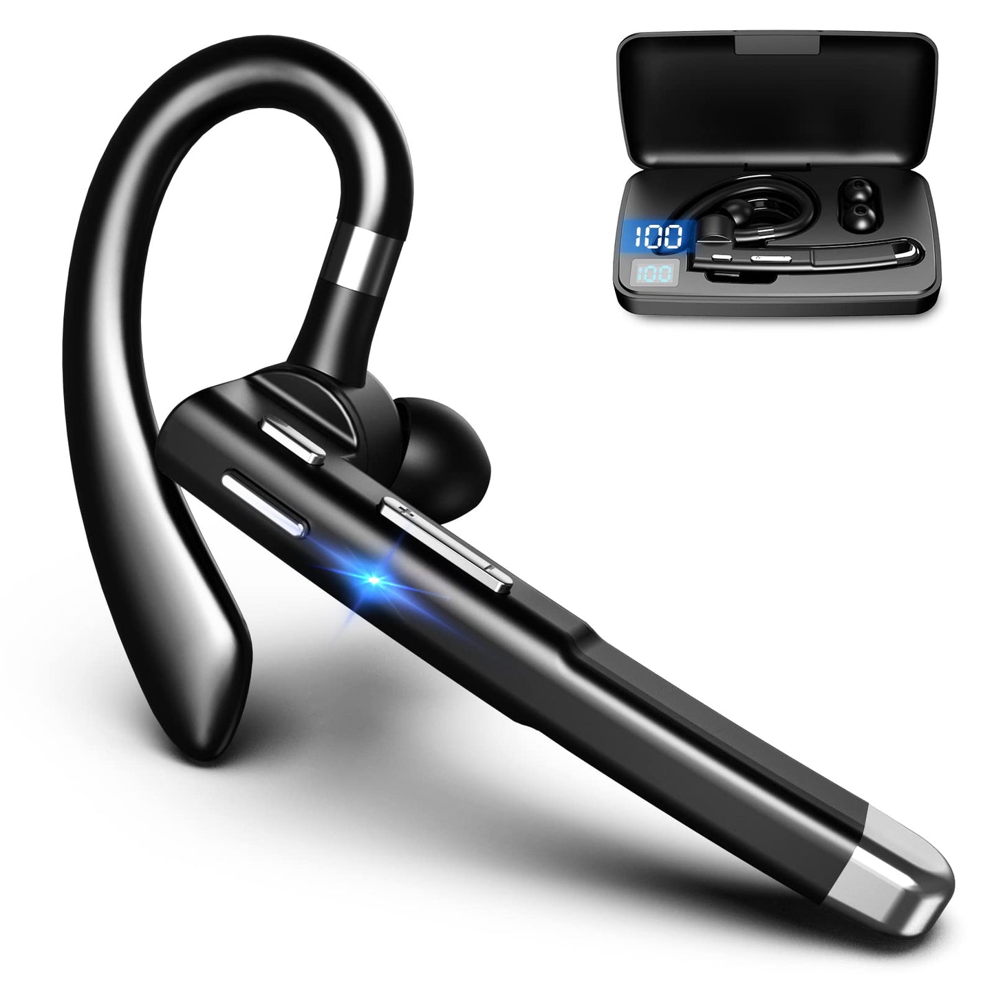 Hsility Bluetooth Headset HH03IB Wireless Connectivity Dual-Microphone Active Noise Cancellation Plastic On-Ear