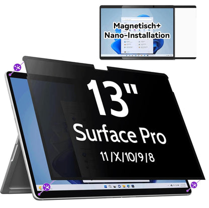 IPROKKO 13 Inch Privacy Filter Surface Pro 8, 9, 10, 11, X Magnetic, Matte