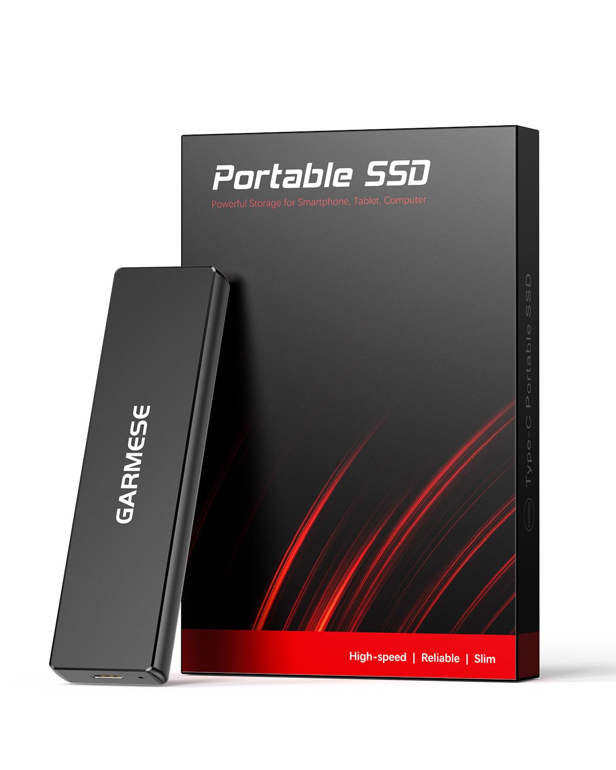 GARMESE 1TB External Solid State Drive USB 3.0, 1000MB/s Read Speed, Portable, Shock and Dust Resistant, Black