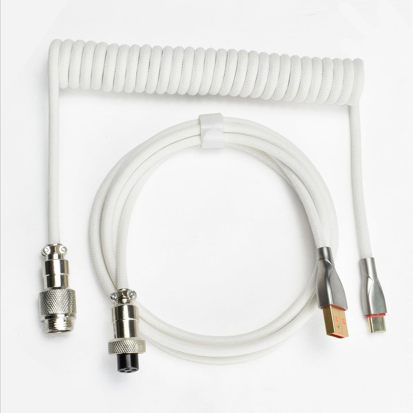 CC MALL 1.5m Type-C Detachable Coiled Keyboard Cable USB-A to USB-C Connector