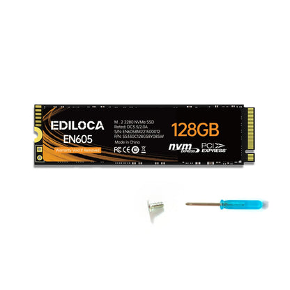 Ediloca 128GB EN605 M.2 2280 SSD, PCIe Gen3 x4, Internal Solid State Drive, Read Speed 1130 MB/s, Write Speed 400 MB/s