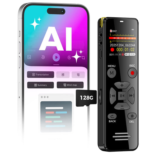YIVIDA 128GB L359 USB Type-C Digital Voice Recorder Mono Audio