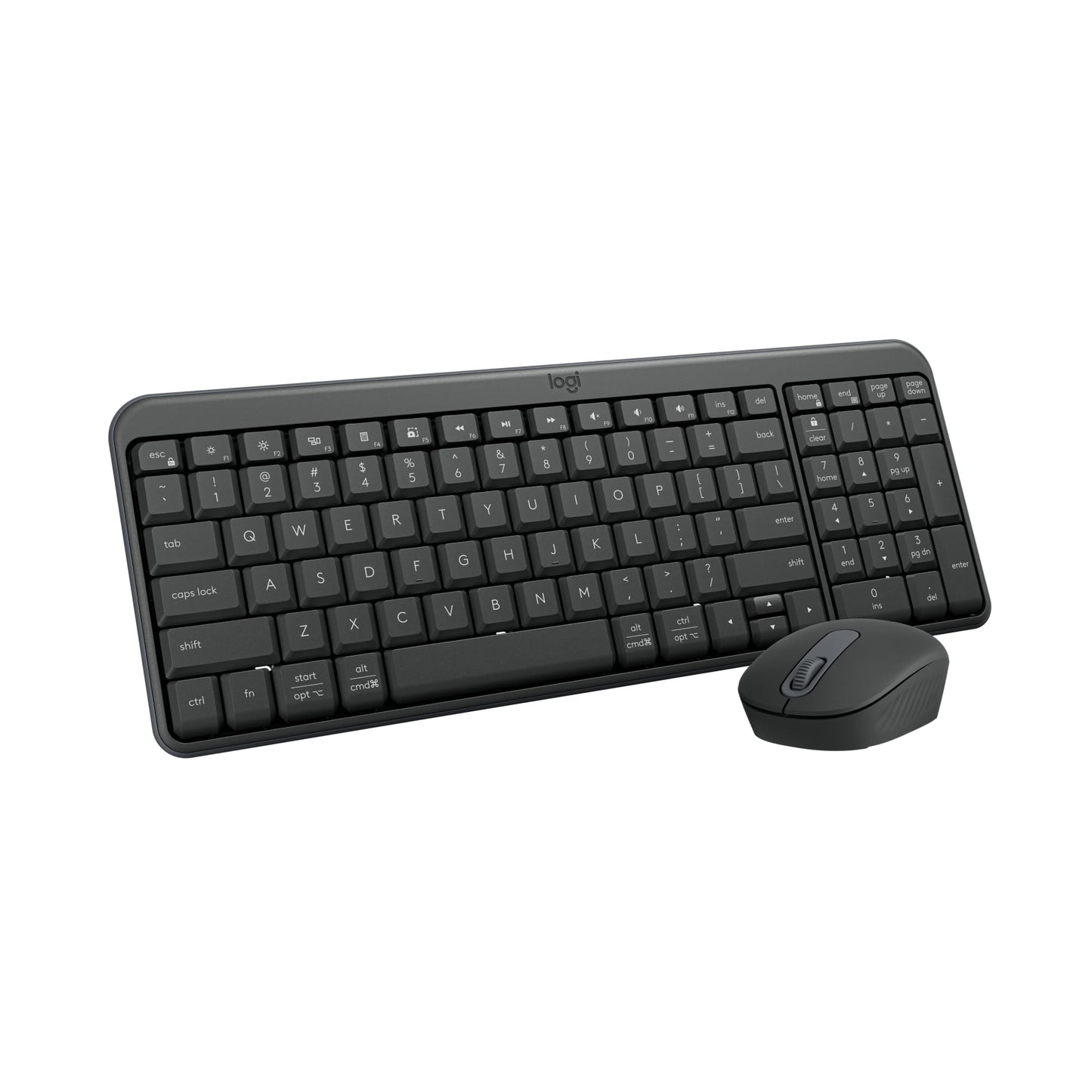 Logitech MK250 Wireless Keyboard and Mouse Combo 2 AAA Batteries Bluetooth Compatibility Windows MacOS 99 Keys Graphite