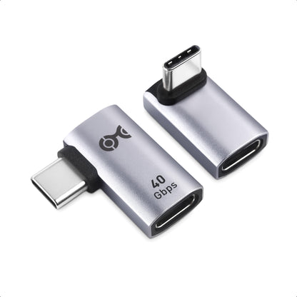 Cable Matters 90 Degree USB-C Adapter Kit Model 201313 Black 40Gbps Data Transfer Laptop and Device Connectivity