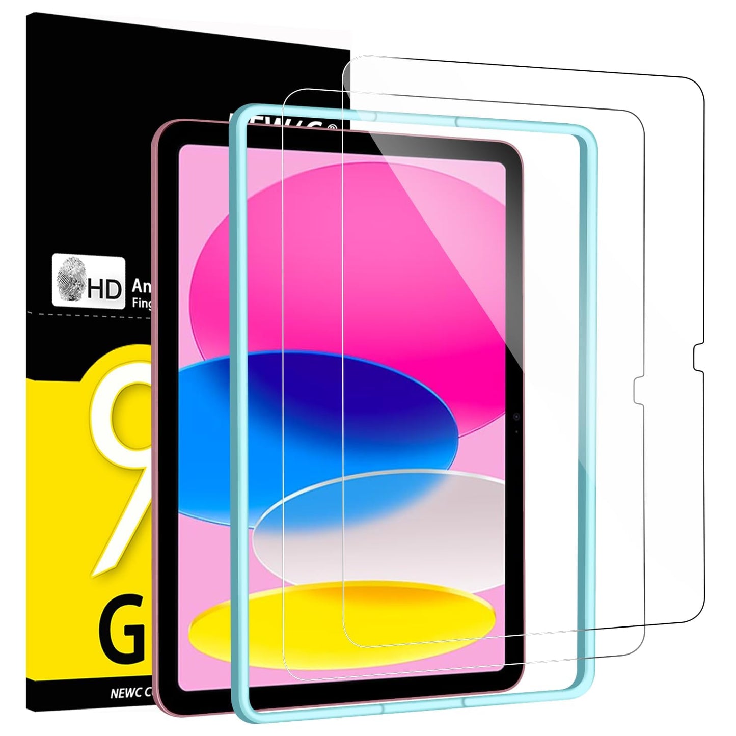 NEW'C 2 Pack Screen Protector Tempered Glass for iPad (A16) 11th Generation 2025, iPad 10th Generation 10.9 inches 2022