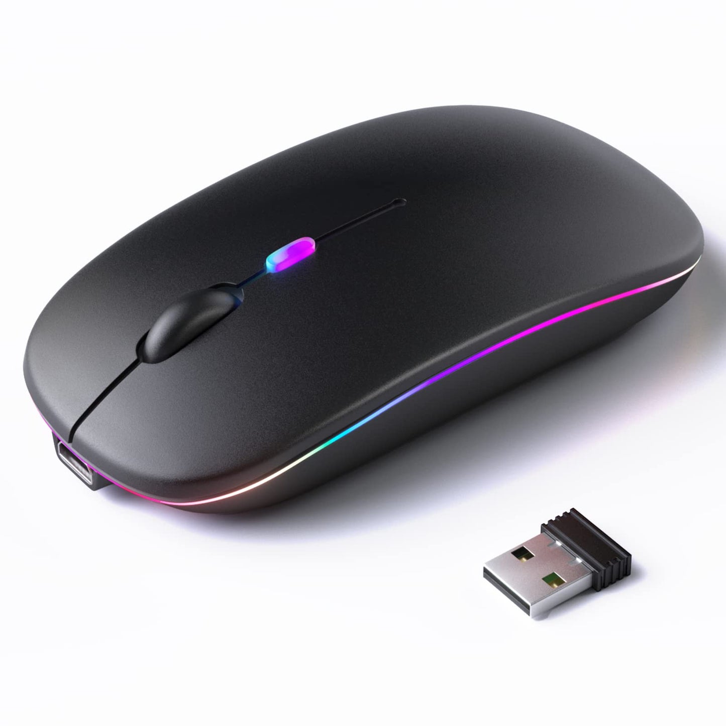 KANMABPC Wireless Bluetooth Mouse 4.4" x 2.3" Ambidextrous 33ft Range PC