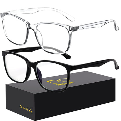 Oilway 52mm 2303 Blue Light Blocking Glasses Full Rim Composite Transparent Frame