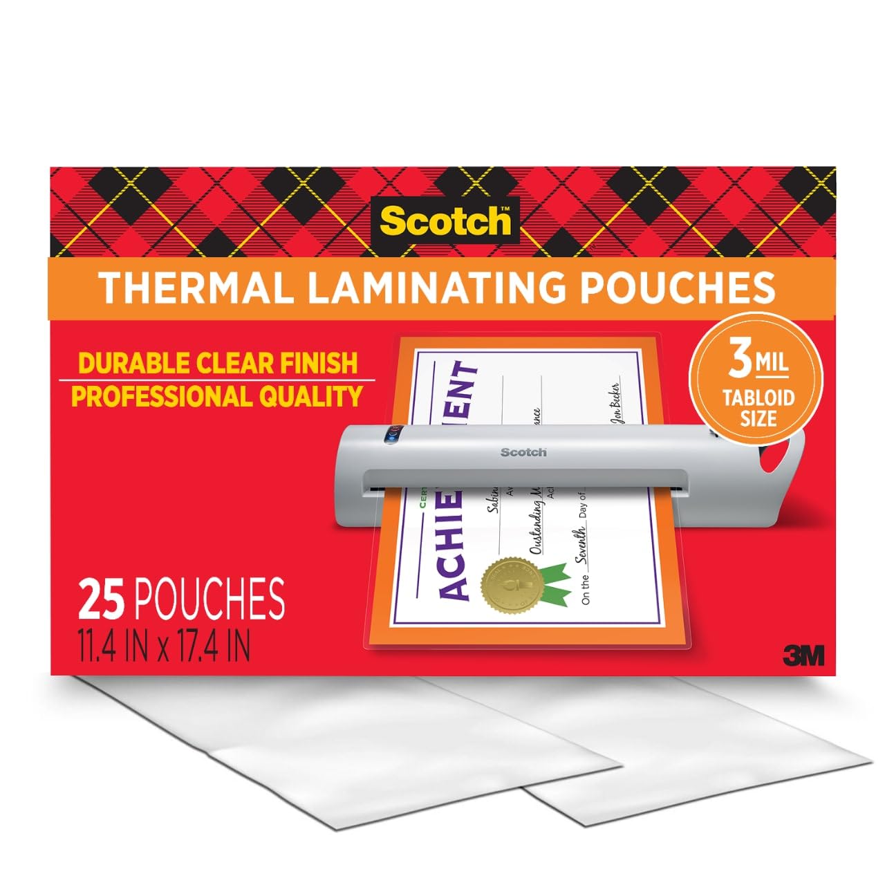 Scotch 11 x 17 Inches TP385625 Laminating Pouches, 2 Mil, Education Supplies