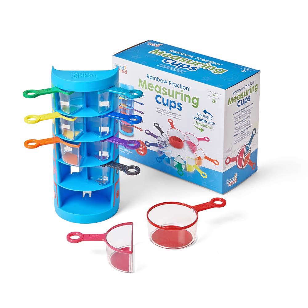 hand2mind 9 Count 93399 Rainbow Fraction Measuring Cups Educational Supplies