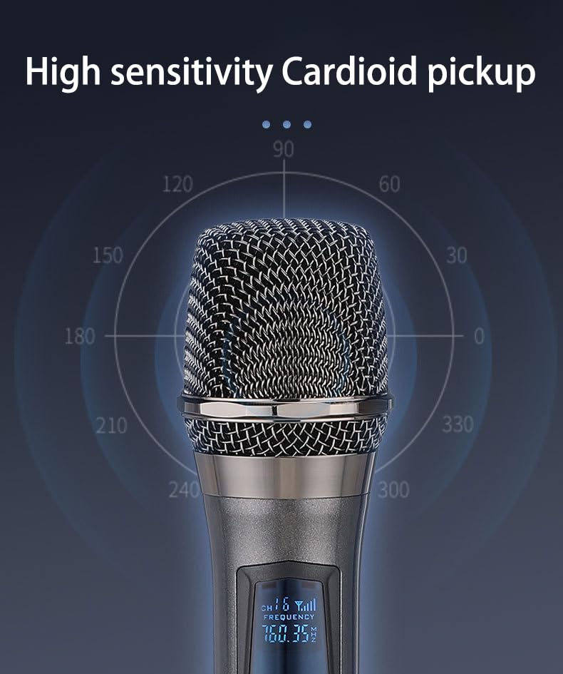 HUACAM Handheld-M68 Wireless Microphone 70dB 1 Channel Unidirectional Grey