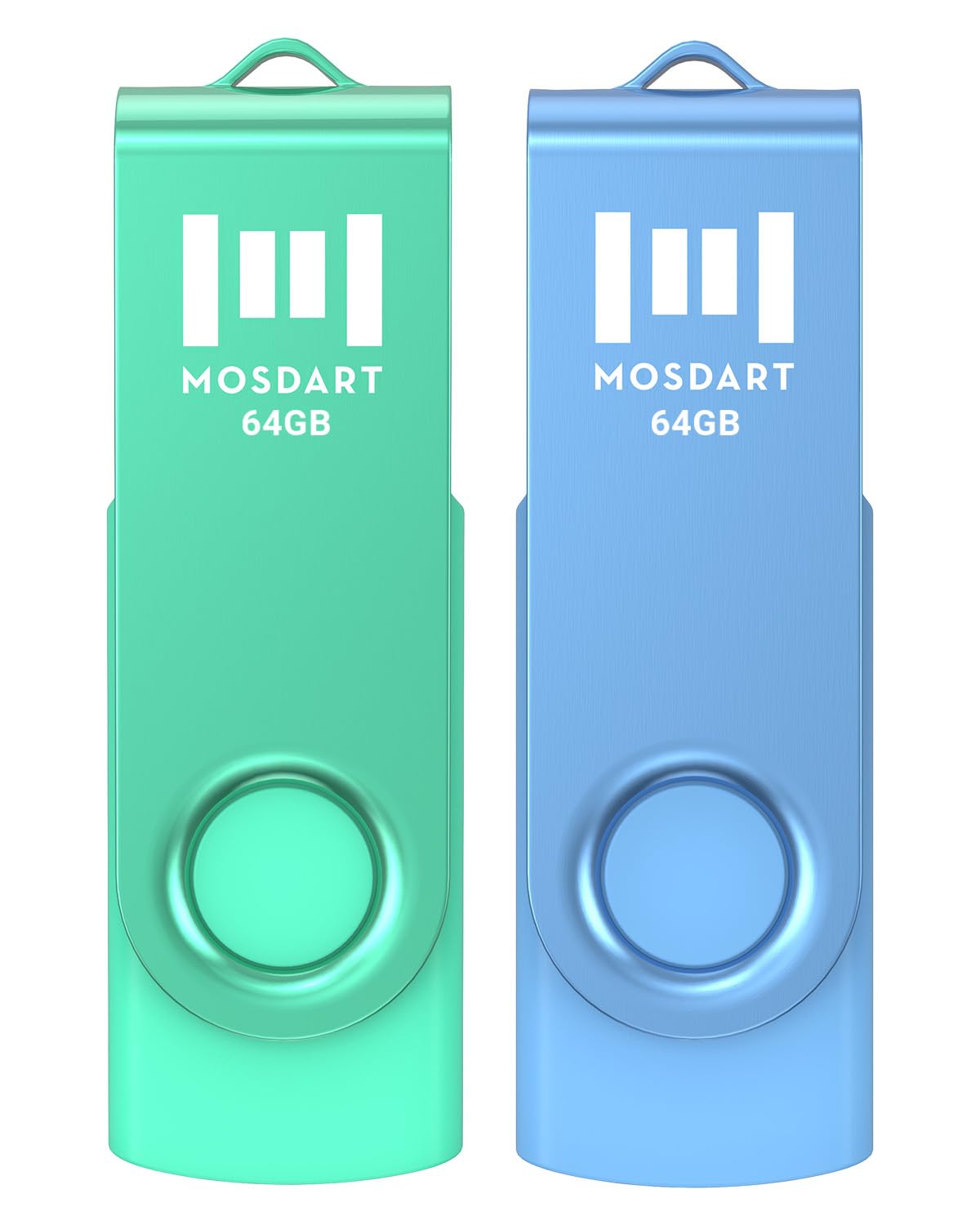 MOSDART 64GB USB 2.0 Flash Drive UD129-Colorful-64GB-2Pack